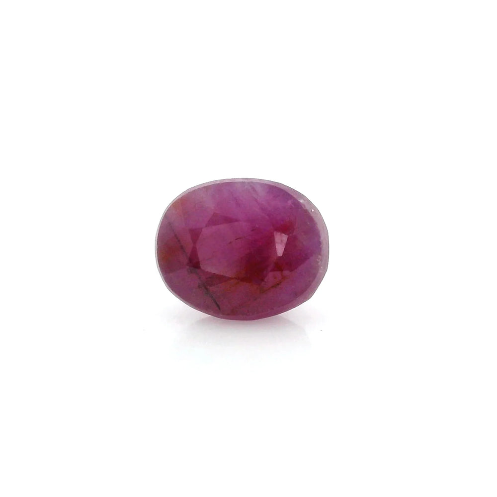 African Ruby (Manik) 6.12 Carat / 6.8 Ratti, Unheated and Untreated – No indications of treatment observed – front view