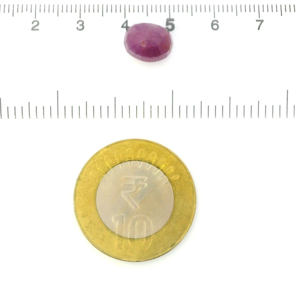 African Ruby (Manik) 6.12 Carat / 6.8 Ratti, Unheated and Untreated – No indications of treatment observed – shown against scale for size