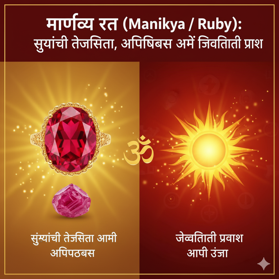 माणिक्य रत्न (Manikya / Ruby): सूर्याची तेजस्विता, आत्मविश्वास आणि जीवनातील प्रकाश