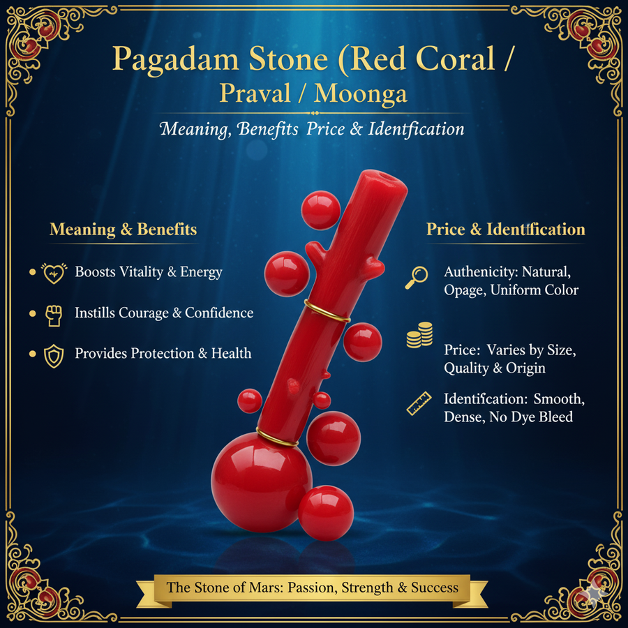 Pagadam Stone (Red Coral / Praval / Moonga): Meaning, Benefits, Price & Identification