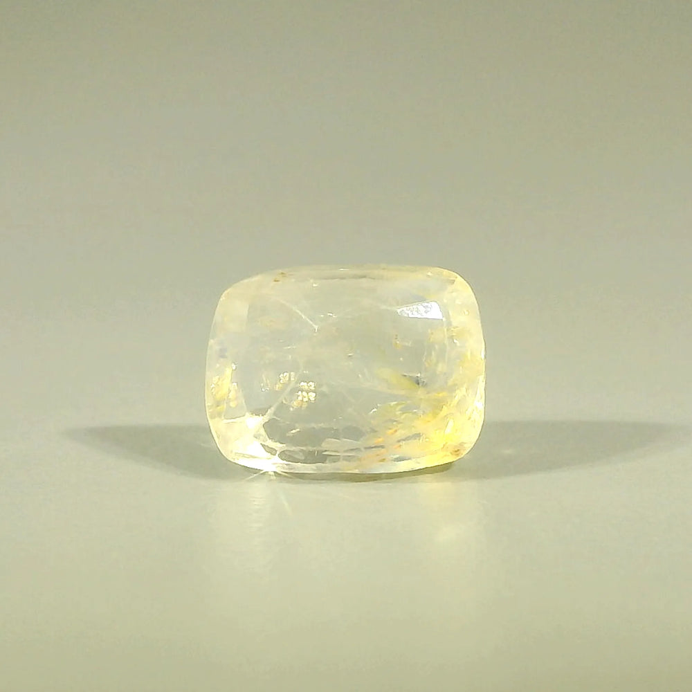 Sri Lankan Yellow Sapphire (Pukhraj) 4.17 Carat / 4.64 Ratti, Unheated and Untreated – No indications of treatment observed – back view