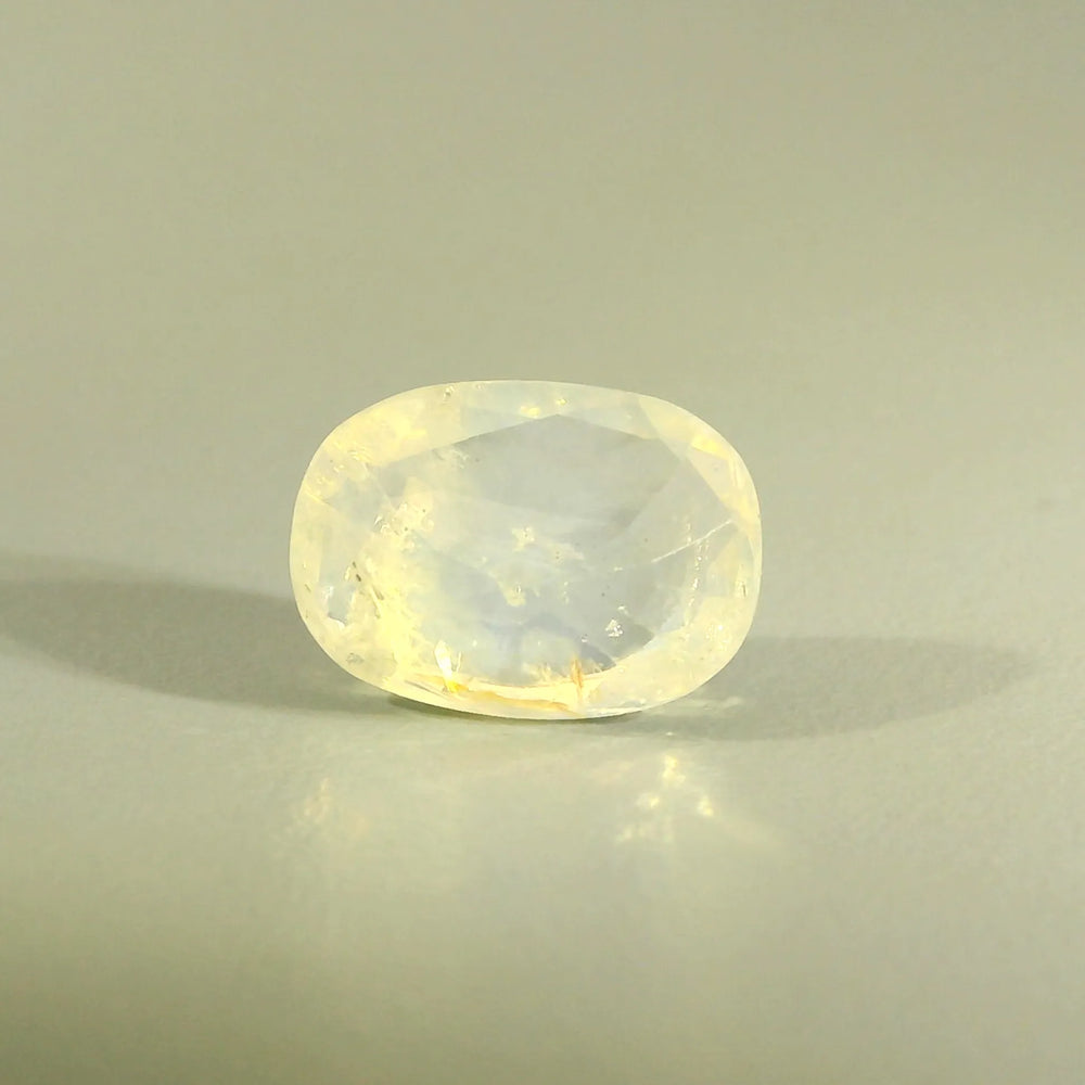 Sri Lankan Yellow Sapphire (Pukhraj) 3.7 Carat / 4.12 Ratti, Unheated and Untreated – No indications of treatment observed – back view