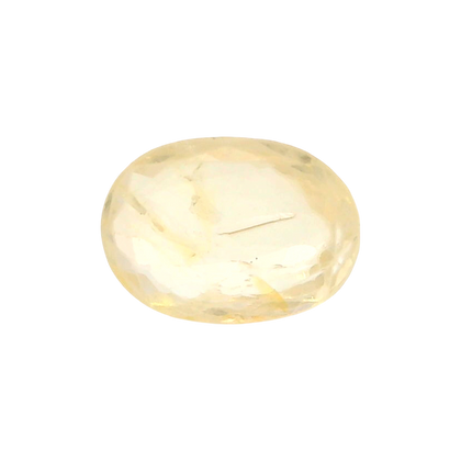 Sri Lankan Yellow Sapphire (Pukhraj) 3.9 Carat / 4.34 Ratti, Unheated and Untreated – No indications of treatment observed – front view