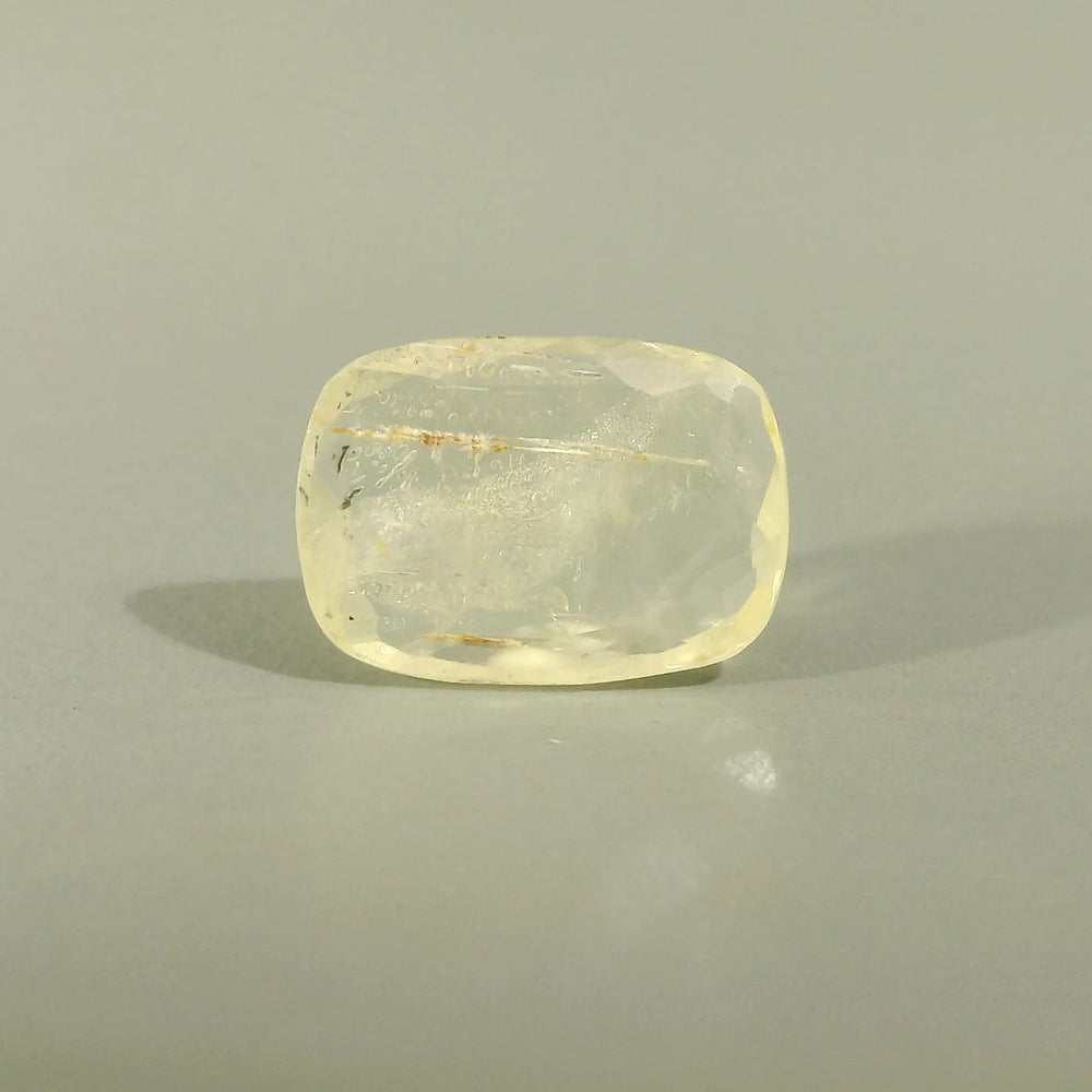 Sri Lankan Yellow Sapphire (Pukhraj) 3.0 Carat / 3.34 Ratti, Unheated and Untreated – No indications of treatment observed – back view