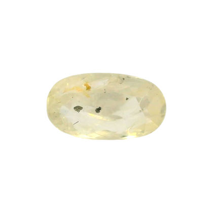 Sri Lankan Yellow Sapphire (Pukhraj) 3.99 Carat / 4.44 Ratti, Unheated and Untreated – No indications of treatment observed – front view