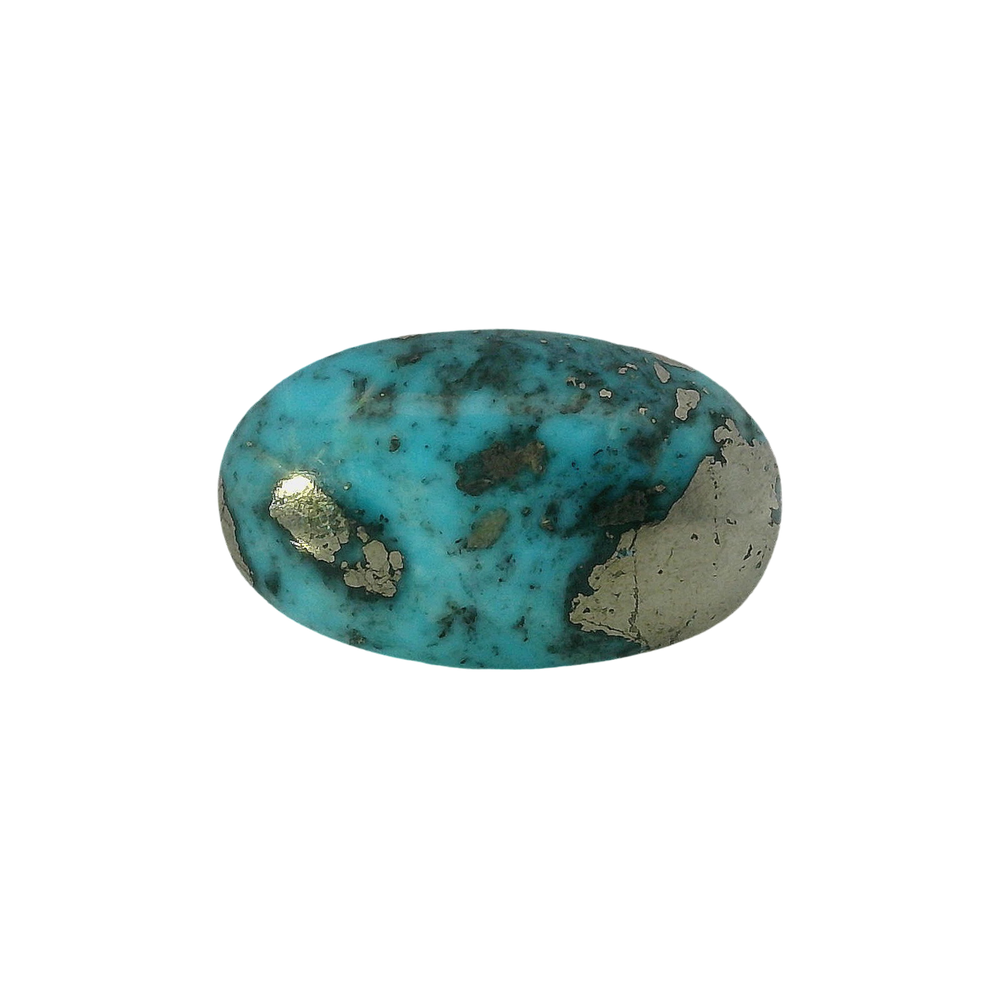 Irani Turquoise (Firoza) 17.82 Carat / 19.8 Ratti, Unheated and Untreated – No indications of treatment observed – front view