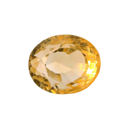 Brazilian Citrine 10.95 Carat / 12.17 Ratti, Unheated and Untreated – No indications of treatment observed – front view