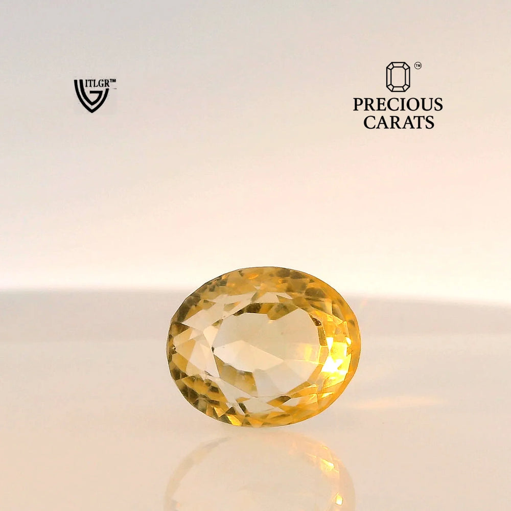 Brazilian Citrine 10.95 Carat / 12.17 Ratti, Unheated and Untreated – No indications of treatment observed – front view
