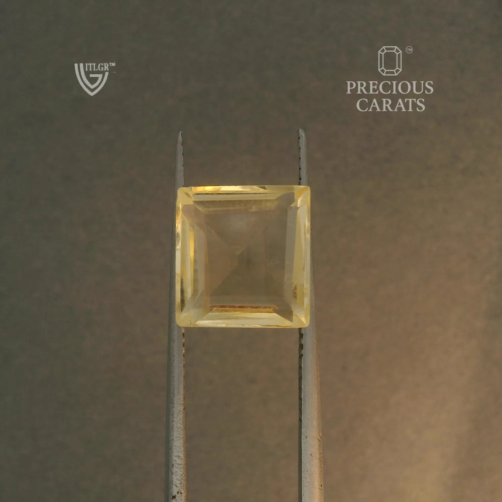 Brazilian Citrine 4.28 Carat / 4.76 Ratti, Unheated and Untreated – No indications of treatment observed – top view