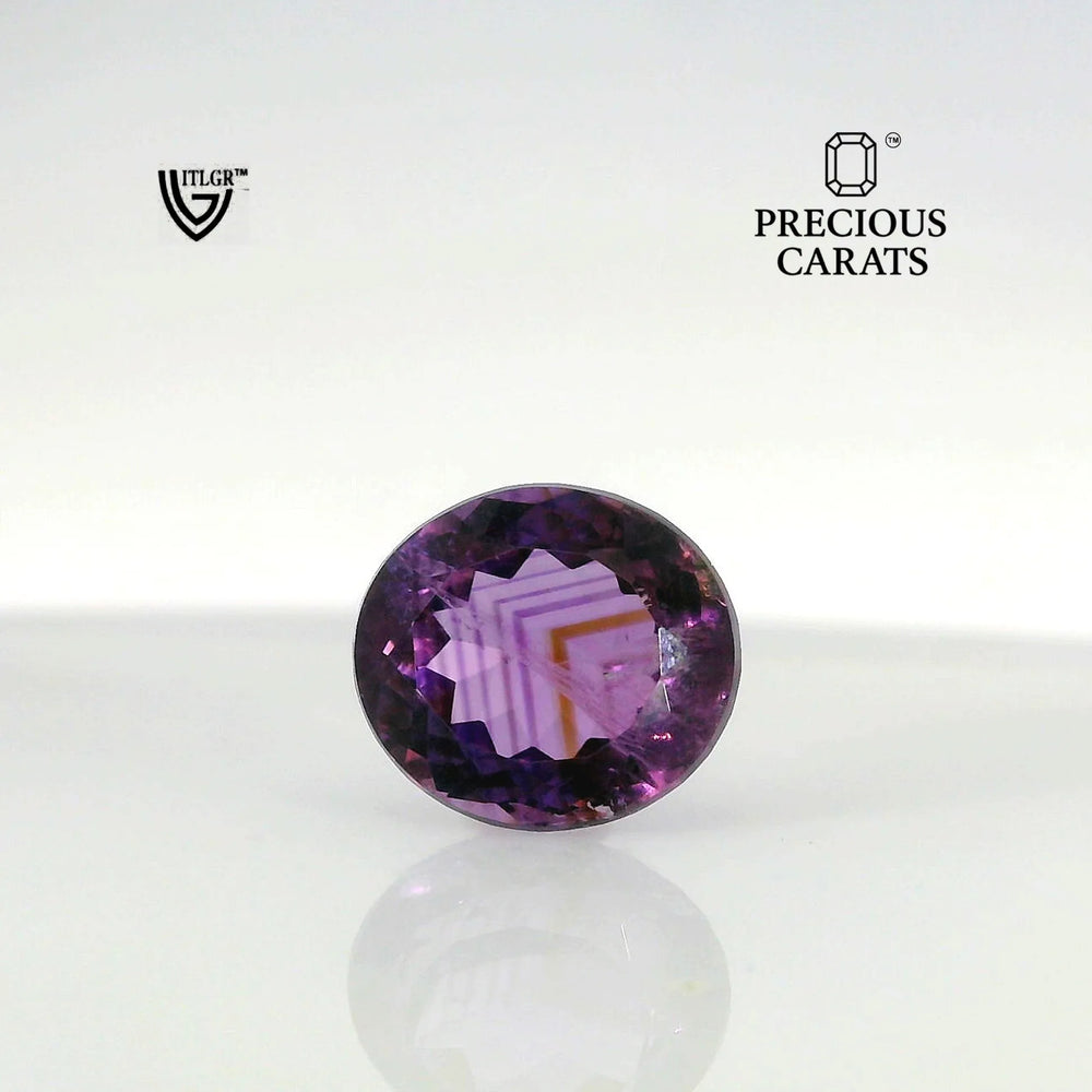 Brazilian Amethyst (Jamunia) 6.46 Carat / 7.18 Ratti, Unheated and Untreated – No indications of treatment observed – front view
