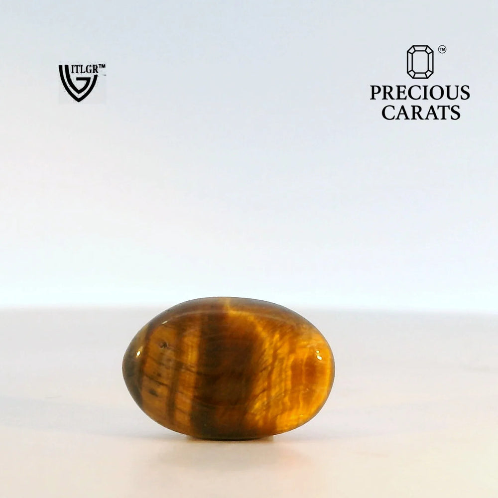Indian Tiger Eye 7.2 Carat / 8.0 Ratti, Unheated and Untreated – No indications of treatment observed – back view