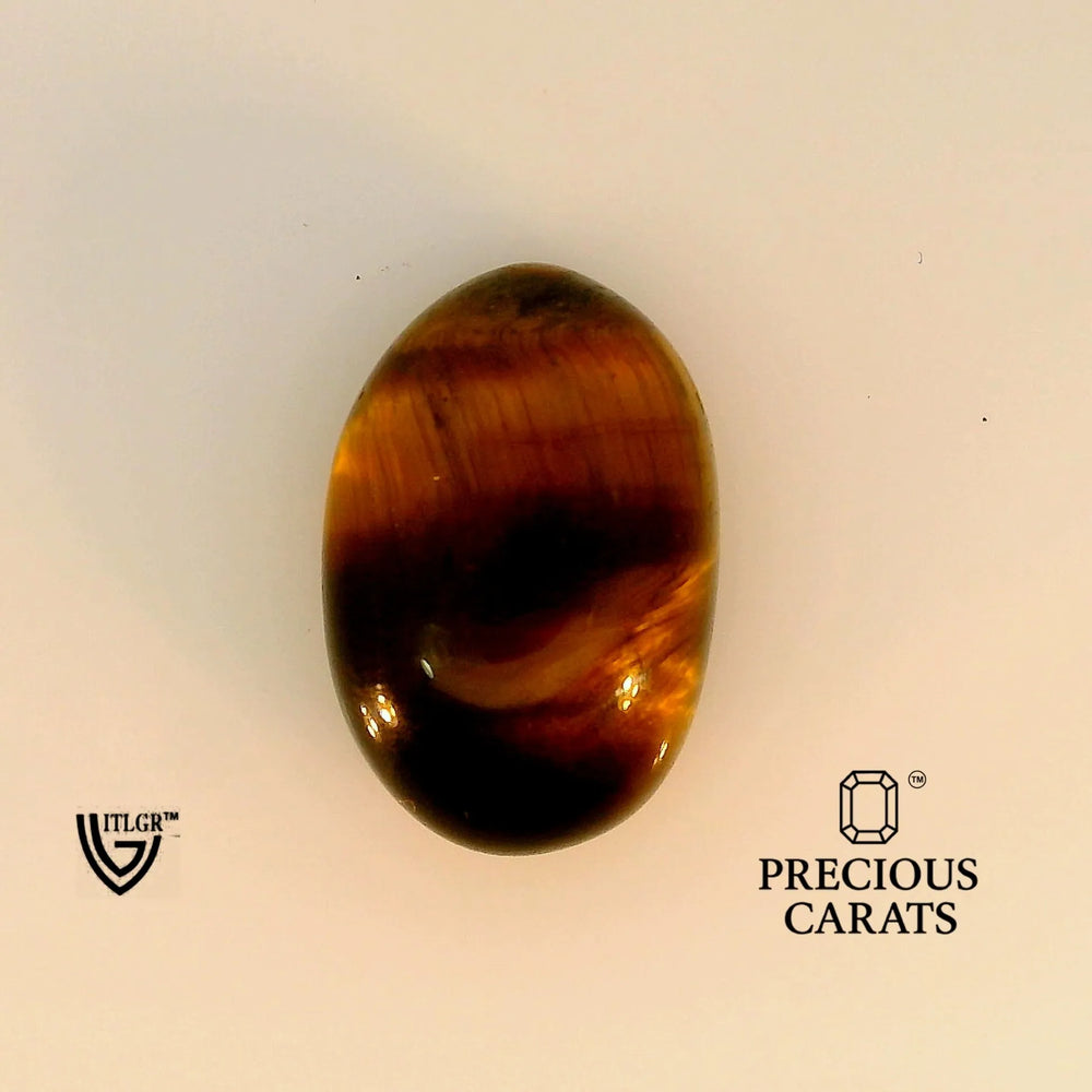 Indian Tiger Eye 7.2 Carat / 8.0 Ratti, Unheated and Untreated – No indications of treatment observed – top view