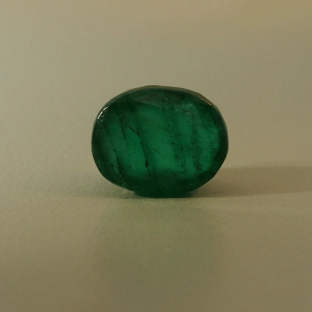 Zambian Emerald (Panna) 2.78 Carat / 3.09 Ratti, Minor Oil – front view