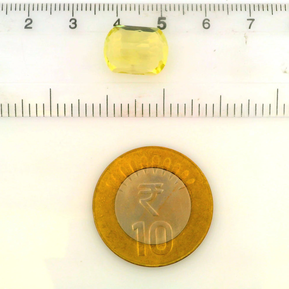 Brazilian Citrine 7.16 Carat / 7.96 Ratti, Unheated and Untreated – No indications of treatment observed – shown against scale for size