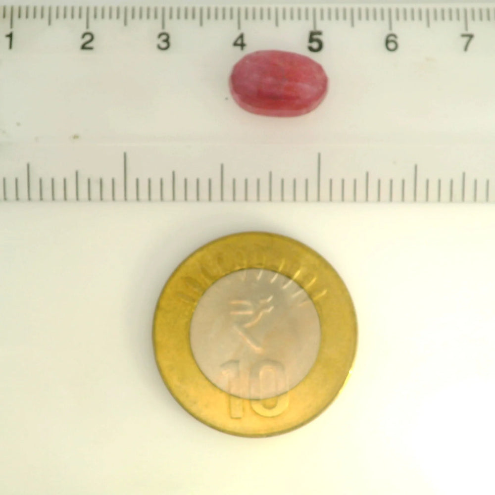 Mozambique Ruby (Manik) 7.05 Carat / 7.84 Ratti, Unheated and Untreated – No indications of treatment observed – shown against scale for size