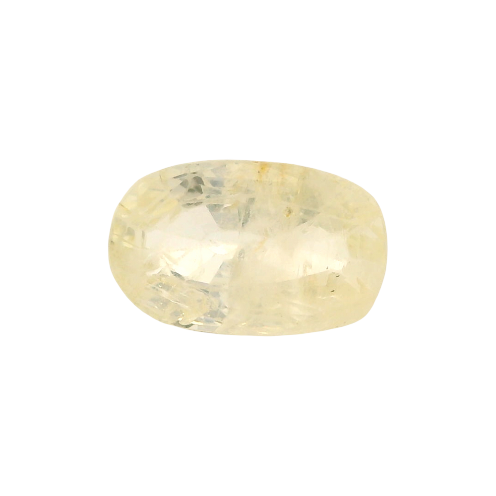 Sri Lankan Yellow Sapphire (Pukhraj) 3.69 Carat / 4.1 Ratti, Unheated and Untreated – No indications of treatment observed – front view