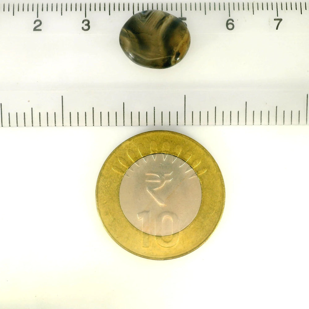 Indian Agate 6.8 Carat / 7.56 Ratti, Unheated and Untreated – No indications of treatment observed – shown against scale for size
