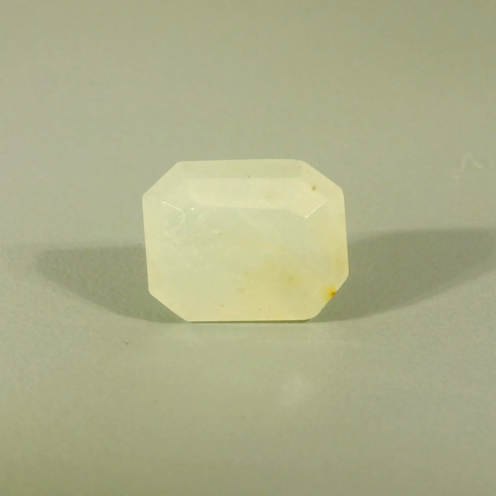 Yellow Sapphire (Pukhraj) 4.42 Carat / 4.92 Ratti, Unheated and Untreated – No indications of treatment observed – back view