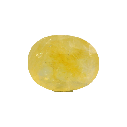 Sri Lankan Yellow Sapphire (Pukhraj) 6.33 Carat / 7.04 Ratti, Unheated and Untreated – No indications of treatment observed – front view