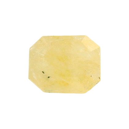 Burmese Yellow Sapphire (Pukhraj) 6.62 Carat / 7.36 Ratti, Unheated and Untreated – No indications of treatment observed – front view