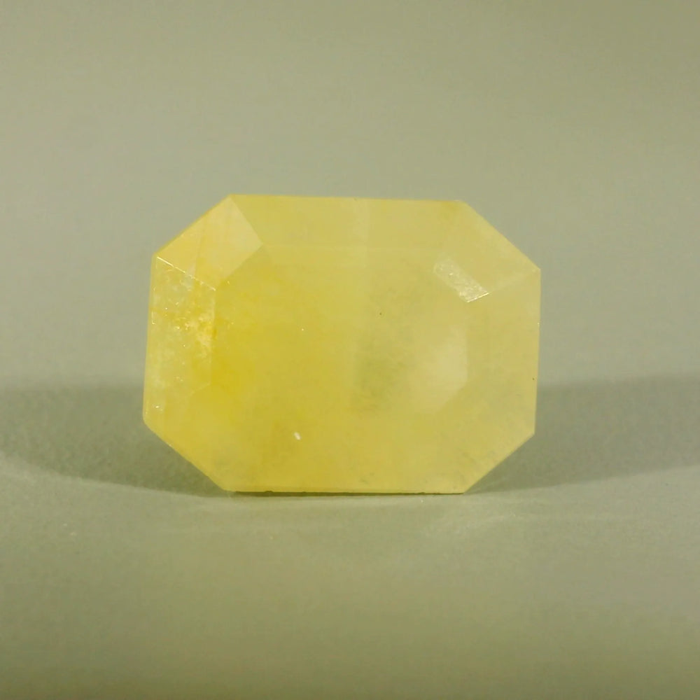 Burmese Yellow Sapphire (Pukhraj) 8.37 Carat / 9.3 Ratti, Unheated and Untreated – No indications of treatment observed – front view