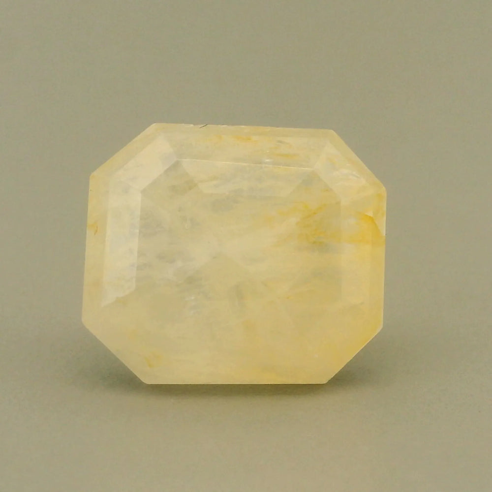 Sri Lankan Yellow Sapphire (Pukhraj) 7.93 Carat / 8.82 Ratti, Unheated and Untreated – No indications of treatment observed – back view