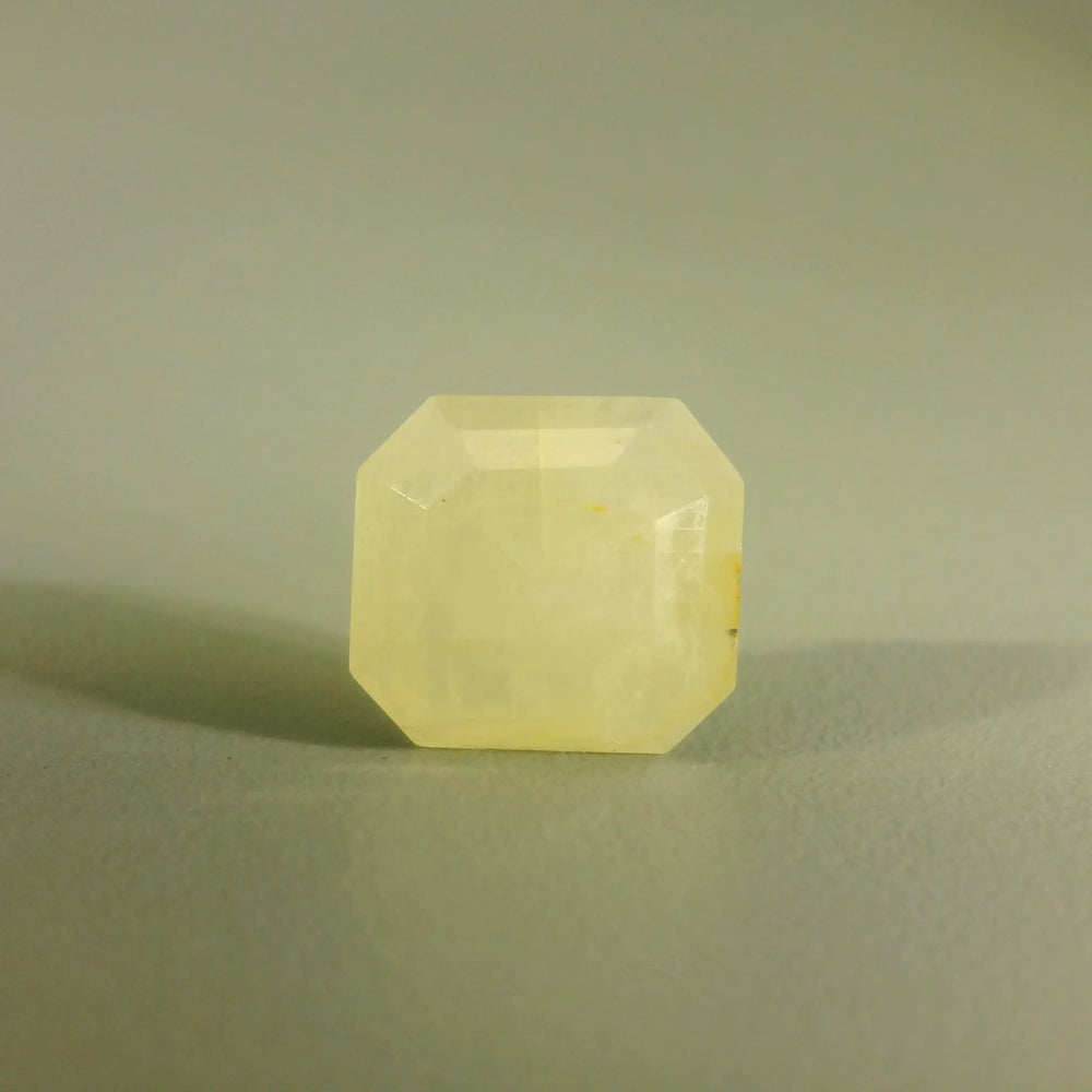 Yellow Sapphire (Pukhraj) 4.66 Carat / 5.18 Ratti, Unheated and Untreated – No indications of treatment observed – back view