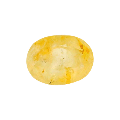 Sri Lankan Yellow Sapphire (Pukhraj) 4.77 Carat / 5.3 Ratti, Unheated and Untreated – No indications of treatment observed – front view