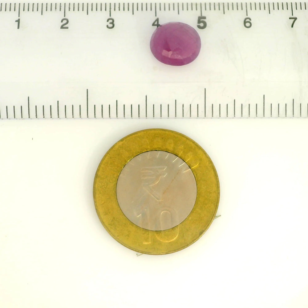 African Ruby (Manik) 4.08 Carat / 4.54 Ratti, Unheated and Untreated – No indications of treatment observed – shown against scale for size