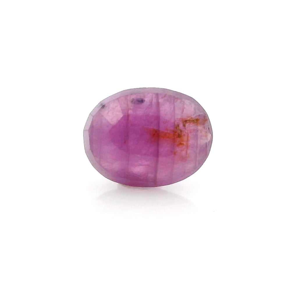 African Ruby (Manik) 3.36 Carat / 3.74 Ratti, Unheated and Untreated – No indications of treatment observed – back view