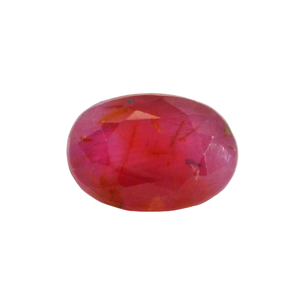 African Ruby (Manik) 4.38 Carat / 4.87 Ratti, Unheated and Untreated – No indications of treatment observed – front view