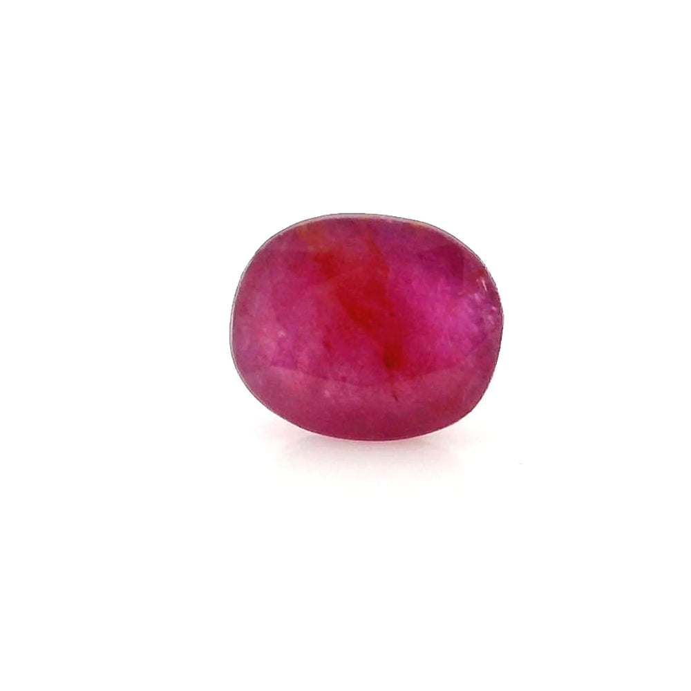 African Ruby (Manik) 3.37 Carat / 3.75 Ratti, Unheated and Untreated – No indications of treatment observed – front view