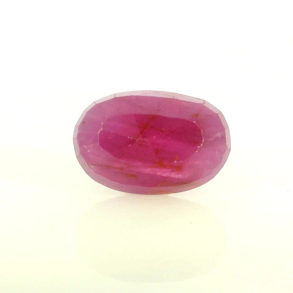 African Ruby (Manik) 4.72 Carat / 5.25 Ratti, Unheated and Untreated – No indications of treatment observed – back view