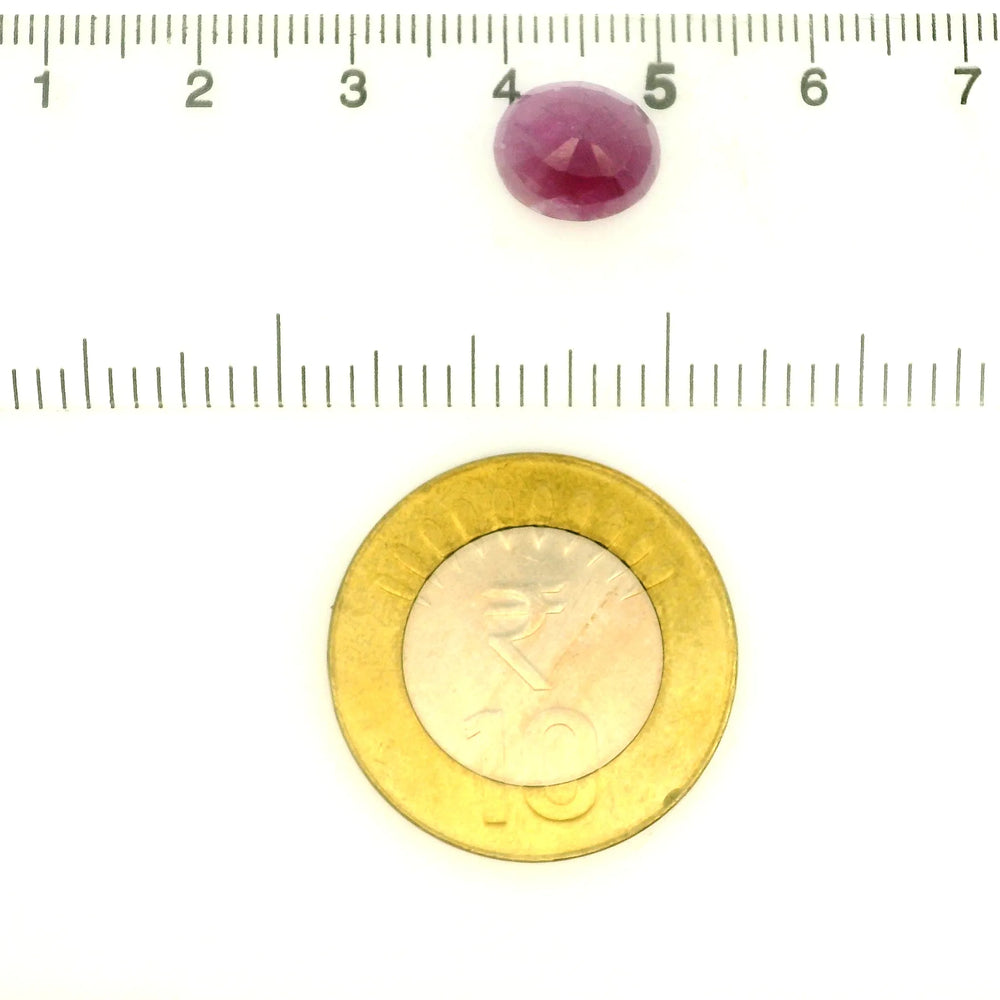 African Ruby (Manik) 5.1 Carat / 5.67 Ratti, Unheated and Untreated – No indications of treatment observed – shown against scale for size