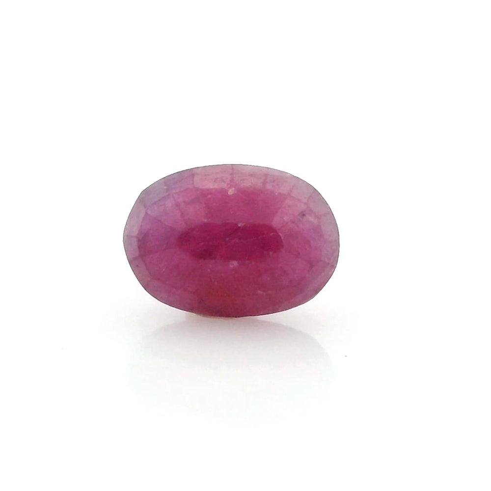 African Ruby (Manik) 3.47 Carat / 3.86 Ratti, Unheated and Untreated – No indications of treatment observed – back view