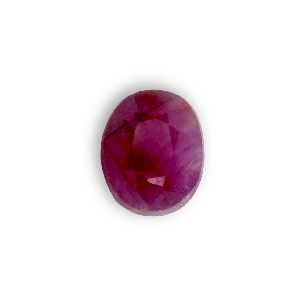 African Ruby (Manik) 6.12 Carat / 6.8 Ratti, Unheated and Untreated – No indications of treatment observed – top view