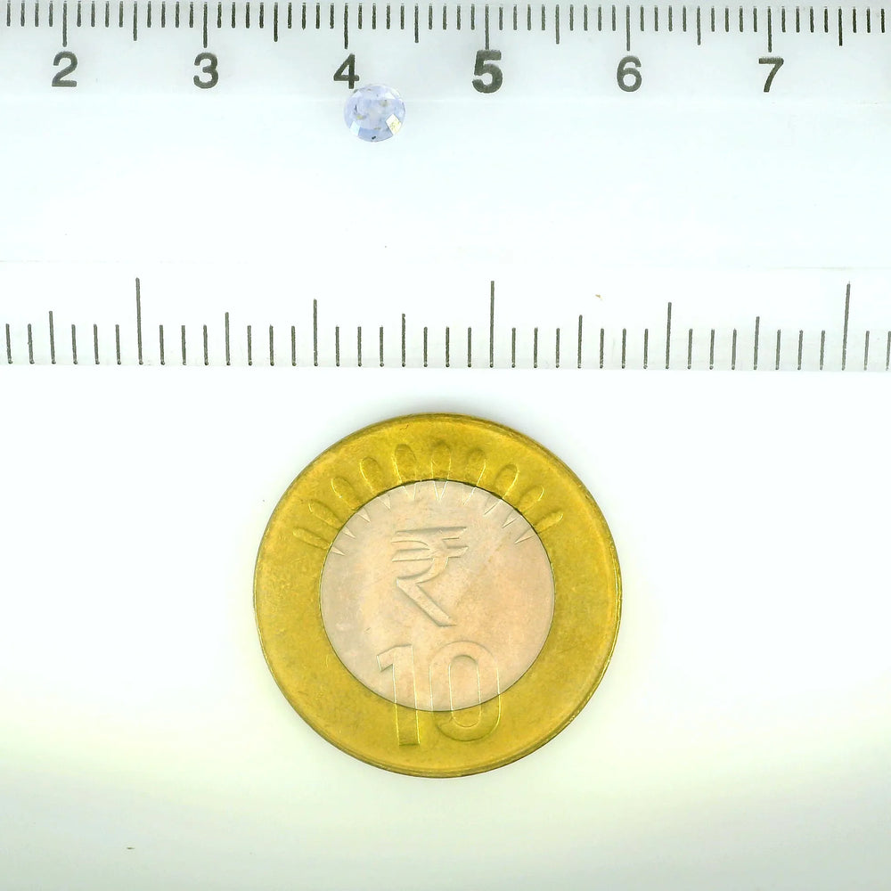 Kashmir Blue Sapphire (Neelam) 0.63 Carat / 0.7 Ratti, Unheated and Untreated – No indications of treatment observed – shown against scale for size