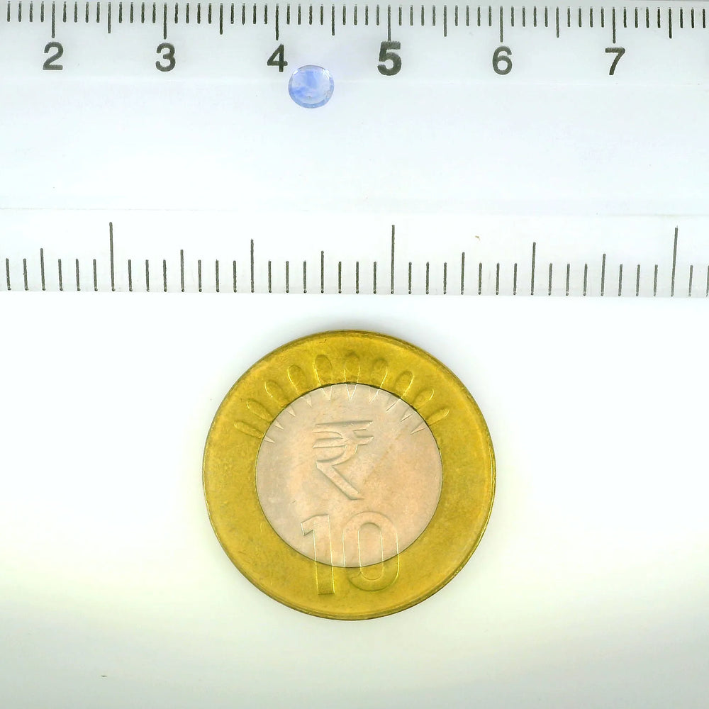 Kashmir Blue Sapphire (Neelam) 0.37 Carat / 0.42 Ratti, Unheated and Untreated – No indications of treatment observed – shown against scale for size