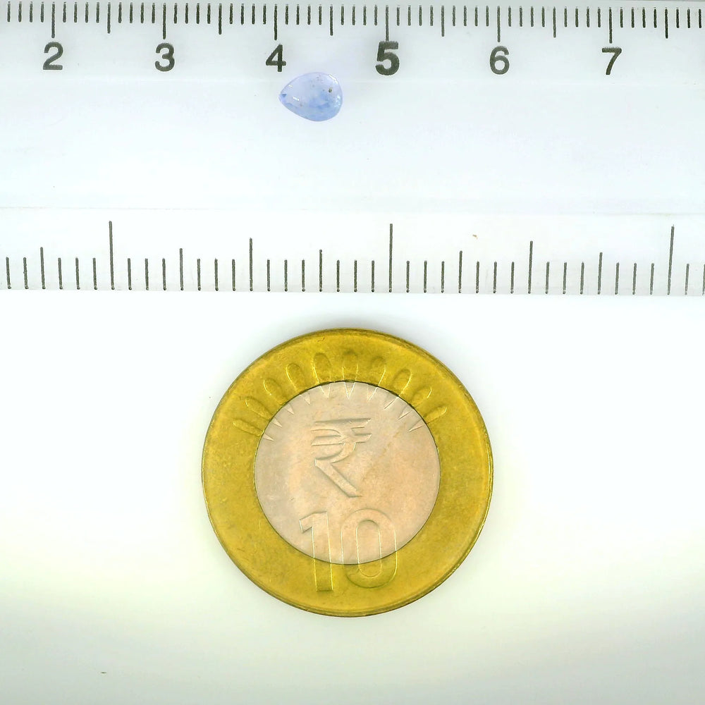 Kashmir Blue Sapphire (Neelam) 0.78 Carat / 0.87 Ratti, Unheated and Untreated – No indications of treatment observed – shown against scale for size